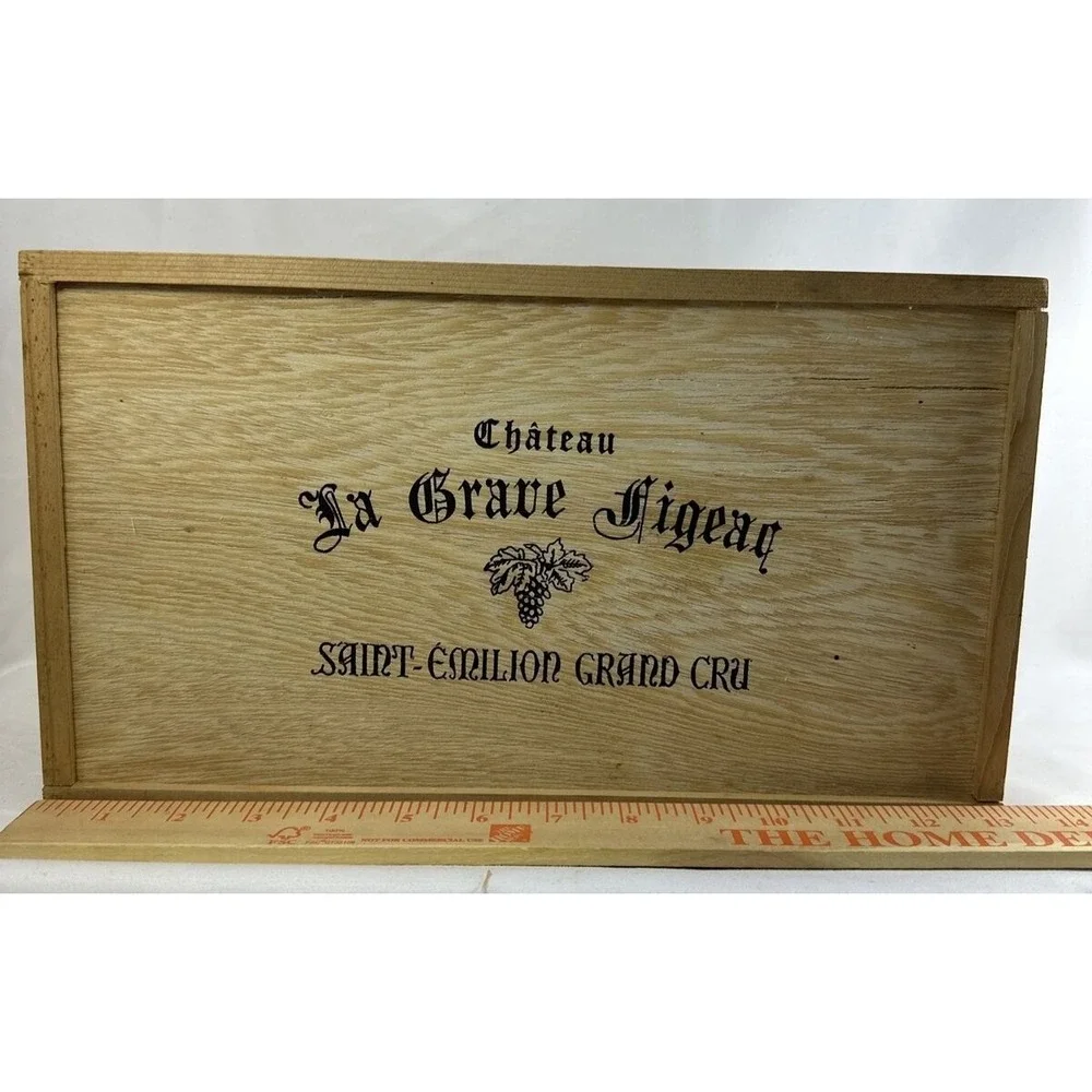 Chateau La‎ Grave Figeac Wine Box Saint-Emilion Grand Cru Wooden Storage